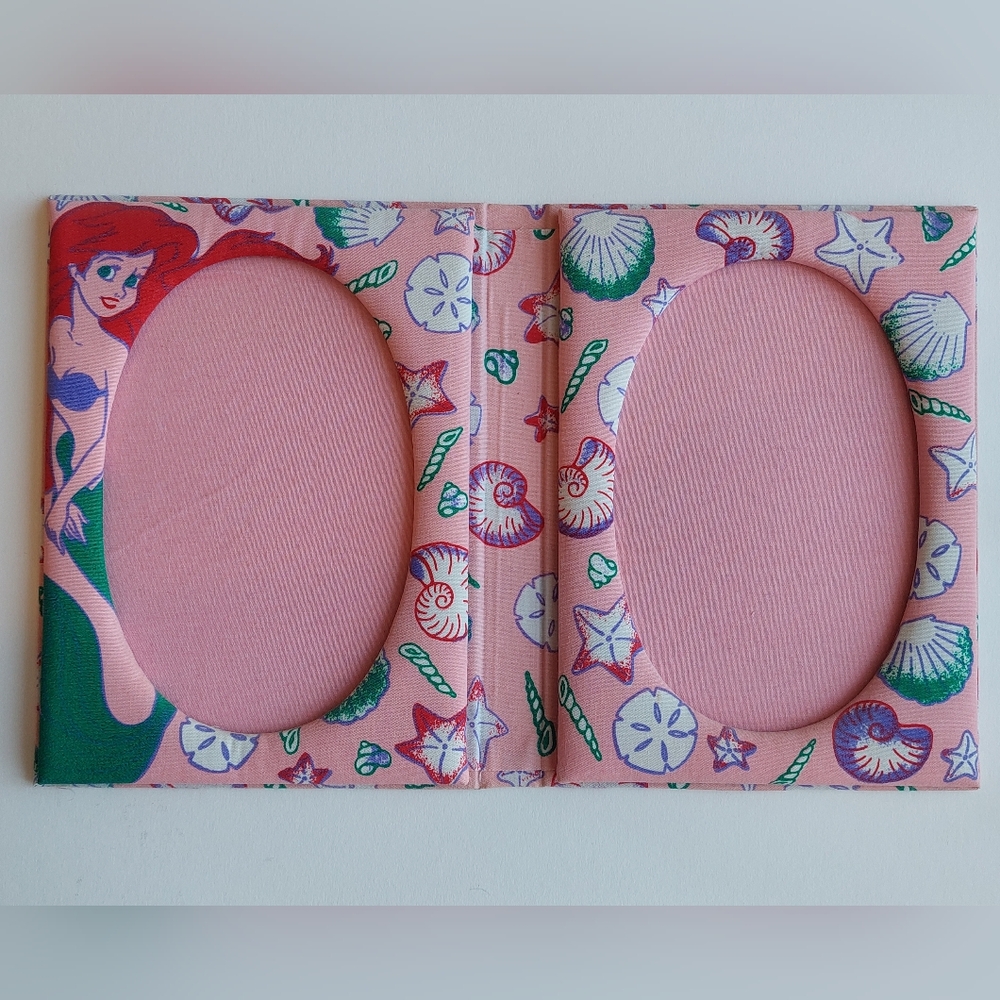 Vintage Disney Little Mermaid Ariel Fabric Picture Photo Double Frame